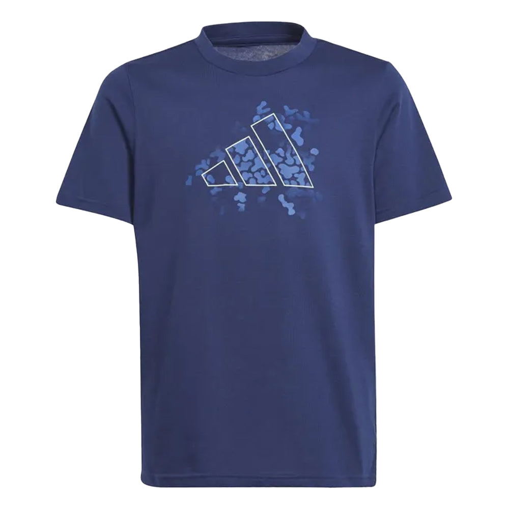 Dark Blue - Front - Adidas Childrens-Kids Graphic Print Training T-Shirt