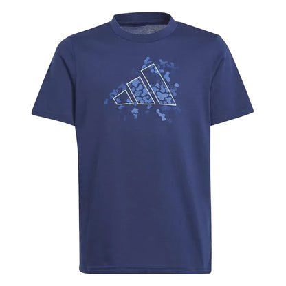 Dark Blue - Front - Adidas Childrens-Kids Graphic Print Training T-Shirt