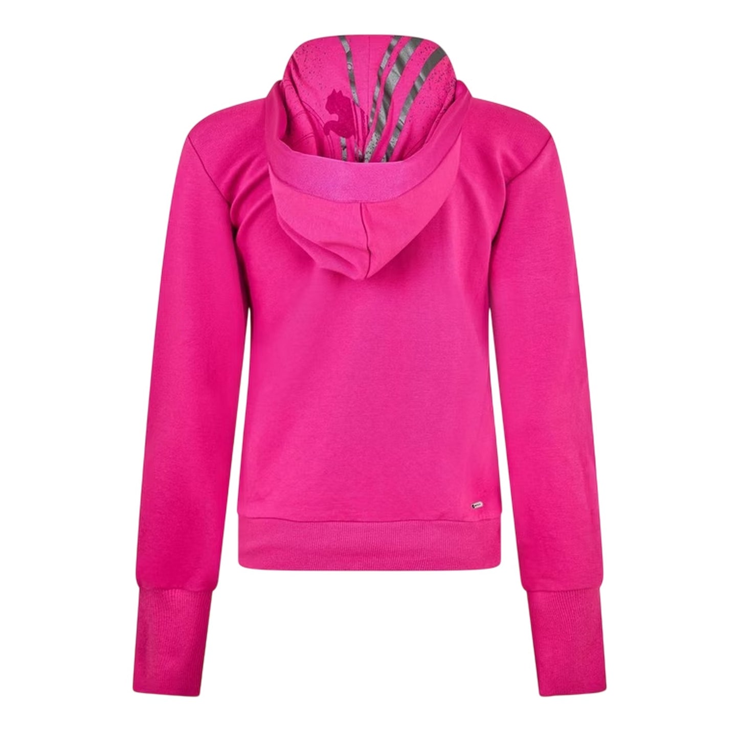 Pink - Back - Puma Womens-Ladies V Neck Hoodie