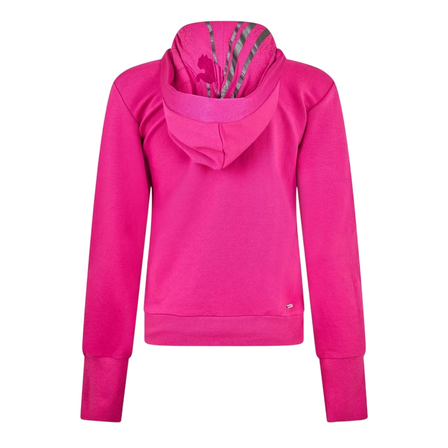 Pink - Back - Puma Womens-Ladies V Neck Hoodie
