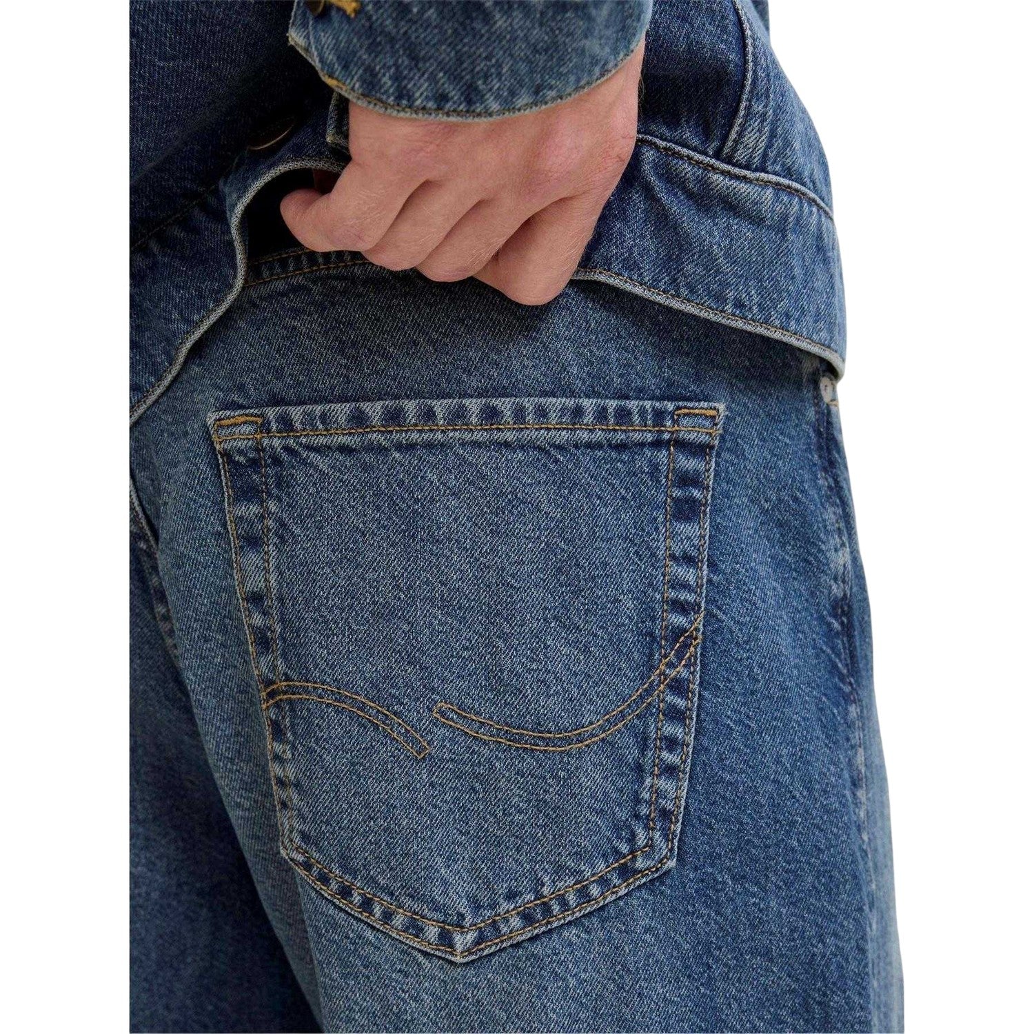 Blue Denim - Side - Jack And Jones Mens 080 Denim Tapered Jeans
