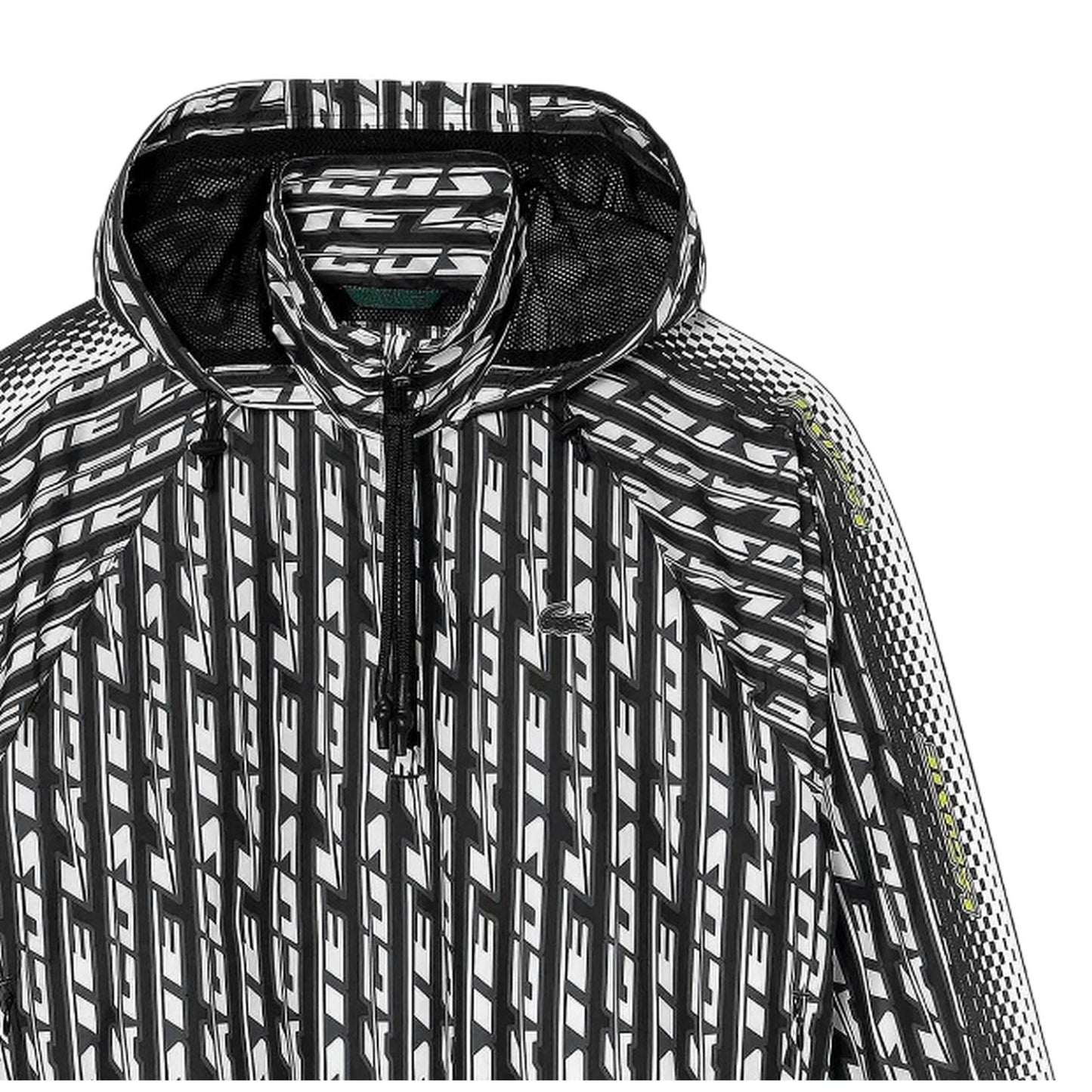 Black - Front - Lacoste Womens-Ladies Hooded Oversized Track Jacket