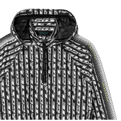 Black - Front - Lacoste Womens-Ladies Hooded Oversized Track Jacket