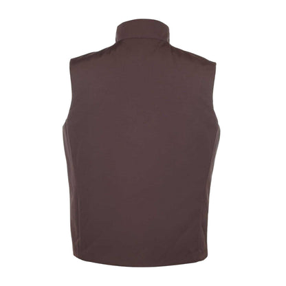 Brown-Navy - Back - Museum Mens Plain Reversible Sleeveless Gilet