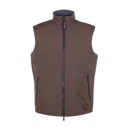 Brown-Navy - Front - Museum Mens Plain Reversible Sleeveless Gilet