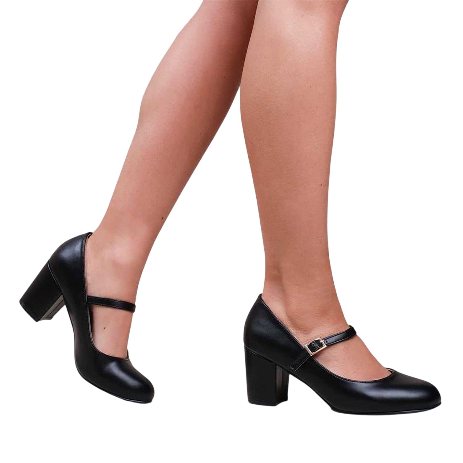 Black - Side - Where´s That From Womens-Ladies Block Heel Mary Janes