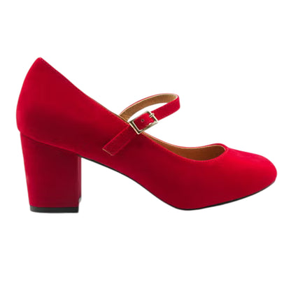 Red - Front - Where´s That From Womens-Ladies Block Heel Mary Janes