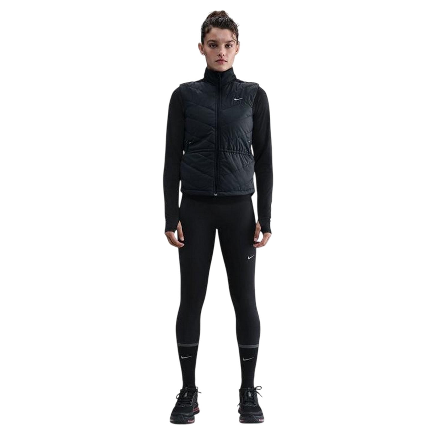 Black - Pack Shot - Nike Womens-Ladies Swift Running Vest Top