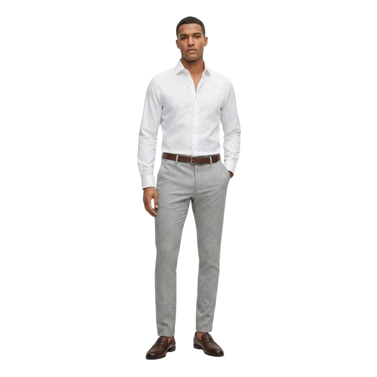 Grey - Lifestyle - Boss Mens Kaito1 Logo Slim Trousers