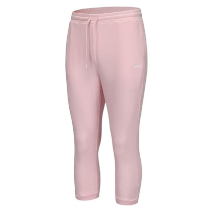 Light Pink - Side - Slazenger Womens-Ladies Interlock Logo Jogging Bottoms