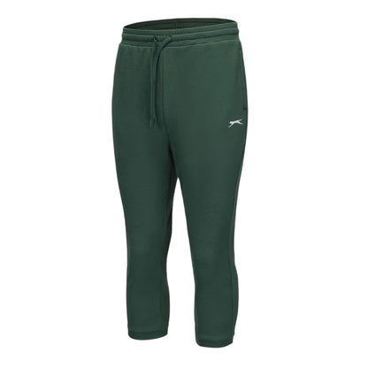 Forest Green - Side - Slazenger Womens-Ladies Interlock Logo Jogging Bottoms