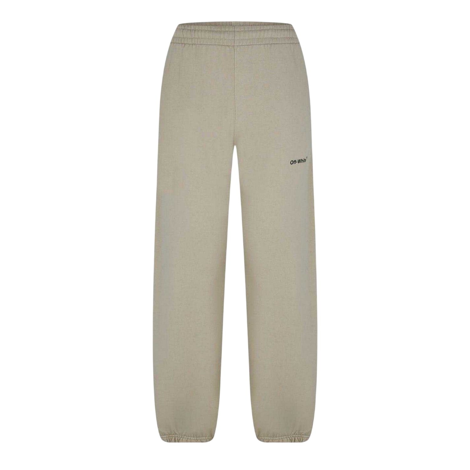 Dark Sand - Front - Off White Mens Diagonal Jogging Bottoms