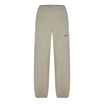 Dark Sand - Front - Off White Mens Diagonal Jogging Bottoms