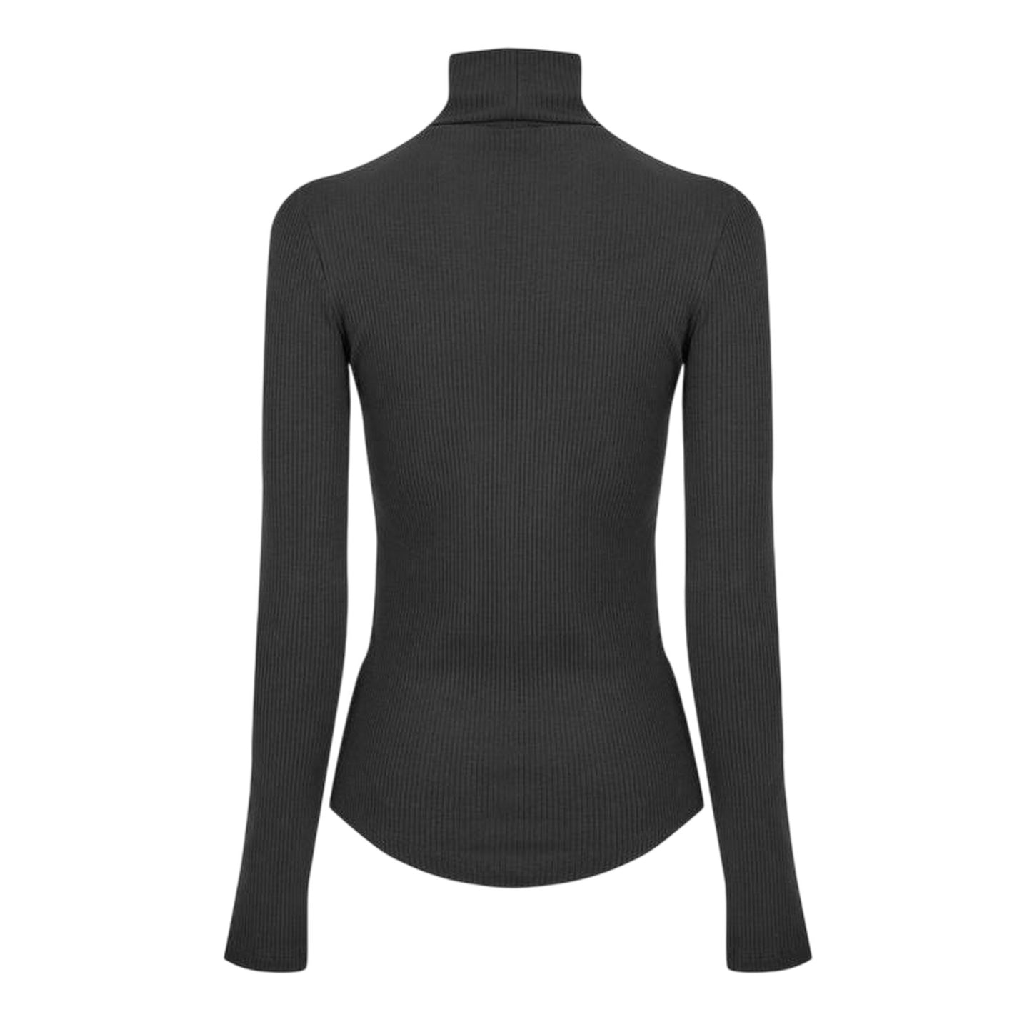 Black - Back - Tommy Hilfiger Womens-Ladies Roll Neck Slim Long-Sleeved Top