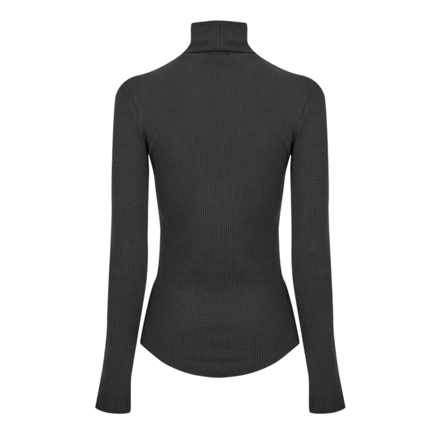 Black - Back - Tommy Hilfiger Womens-Ladies Roll Neck Slim Long-Sleeved Top