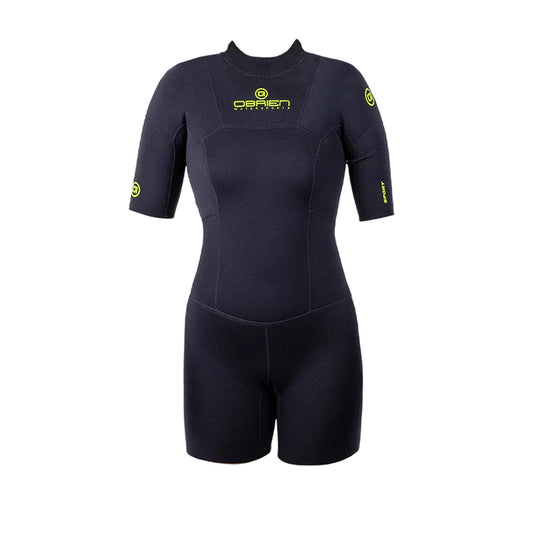 Black - Front - O´Brien Womens-Ladies Zipped Tight Wetsuit