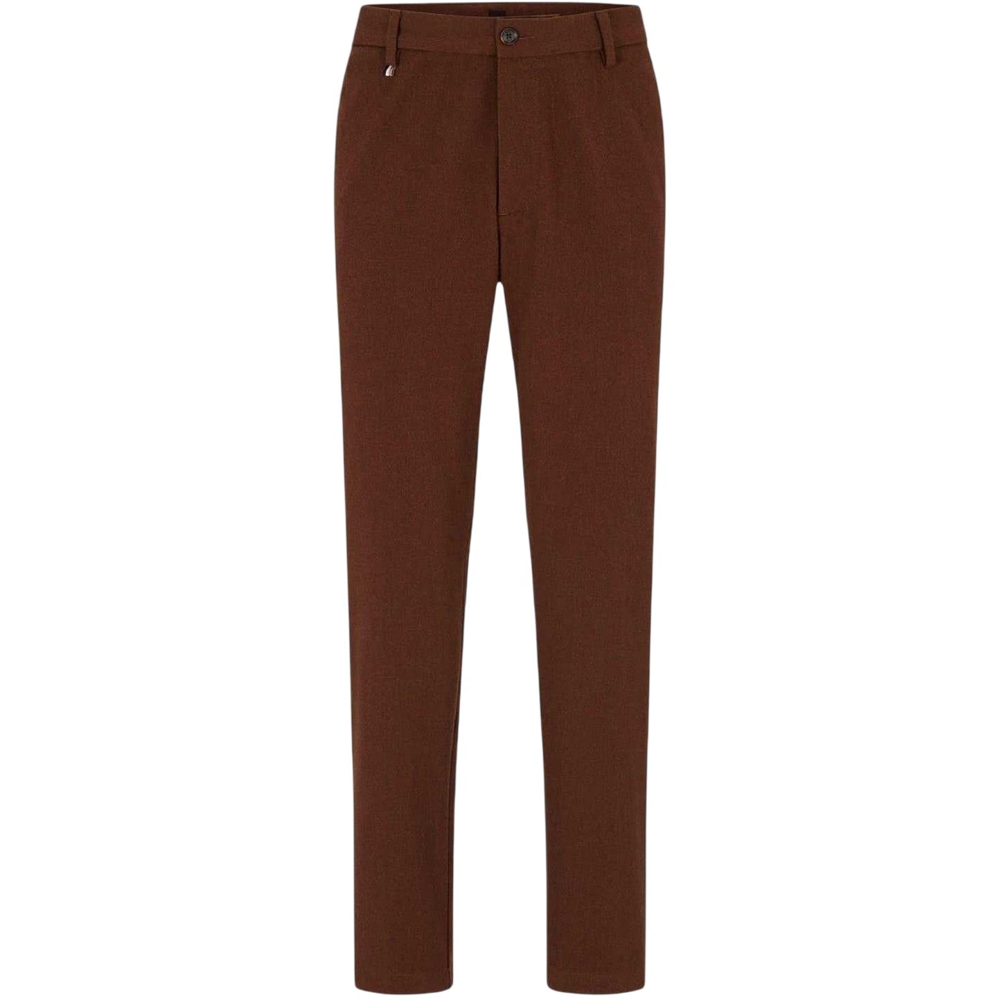 Medium Brown - Front - Boss Mens Kane Logo Slim Trousers