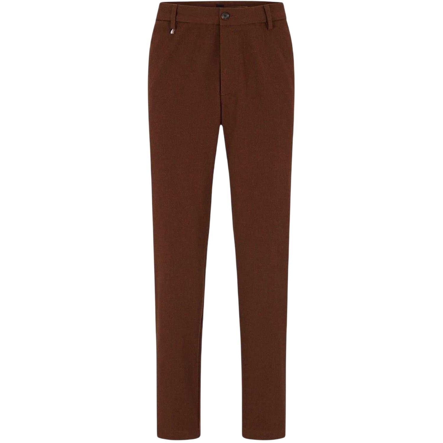 Medium Brown - Front - Boss Mens Kane Logo Slim Trousers