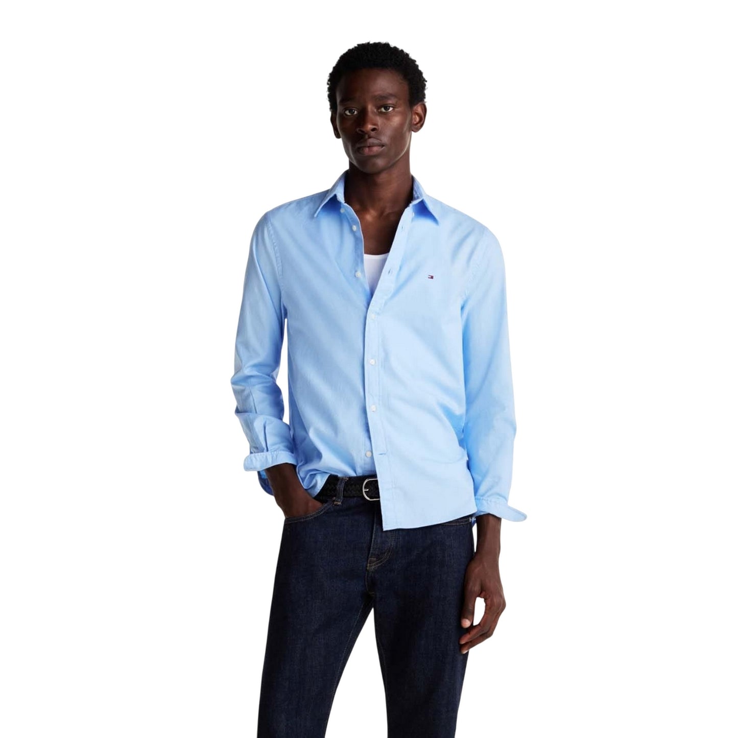 Vessel Blue - Lifestyle - Tommy Hilfiger Mens Embroidered Logo Regular Shirt