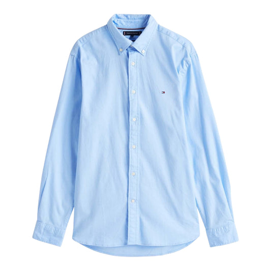 Vessel Blue - Front - Tommy Hilfiger Mens Embroidered Logo Regular Shirt