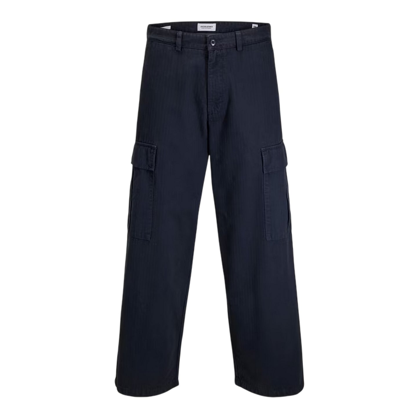 Dark Navy - Front - Jack And Jones Mens Owen Wide Leg Combat Trousers