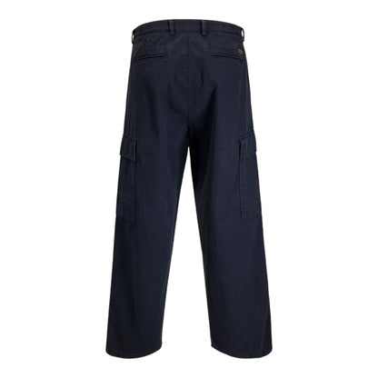 Dark Navy - Back - Jack And Jones Mens Owen Wide Leg Combat Trousers