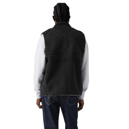 Jet Black - Back - Levis Mens Summit Sherpa Gilet
