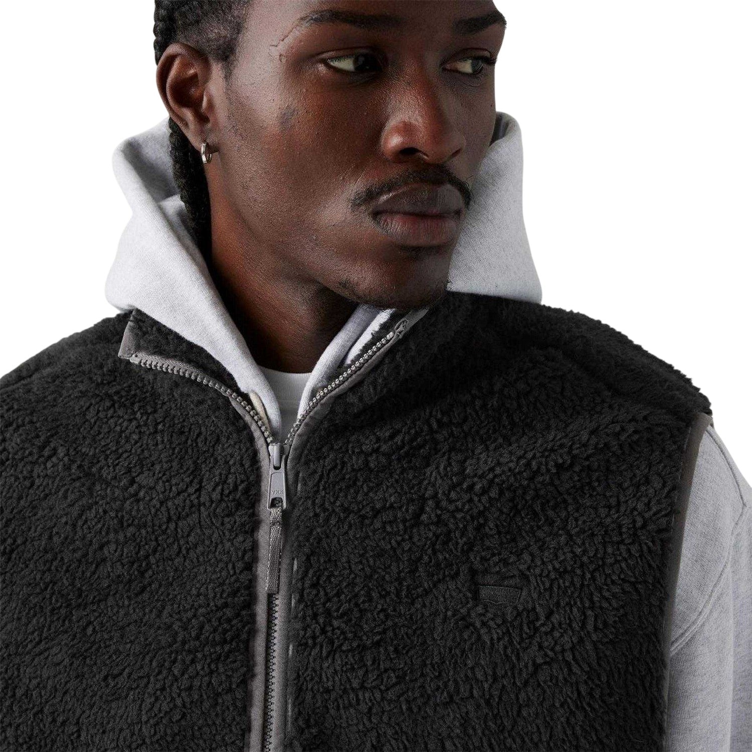 Jet Black - Side - Levis Mens Summit Sherpa Gilet