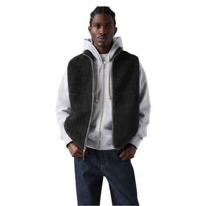 Jet Black - Lifestyle - Levis Mens Summit Sherpa Gilet