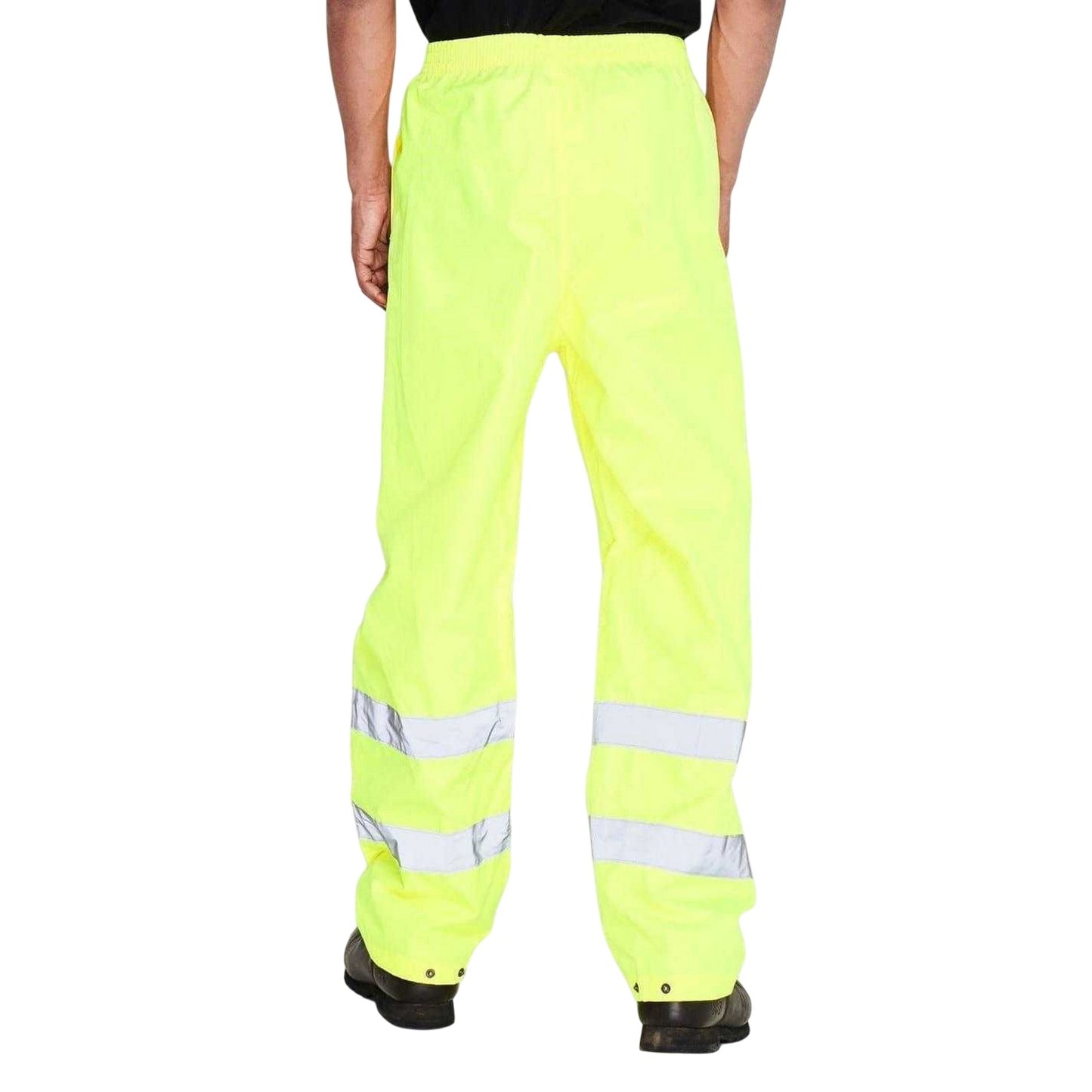 Yellow - Back - Dunlop Mens Hi-Vis Waterproof Trousers