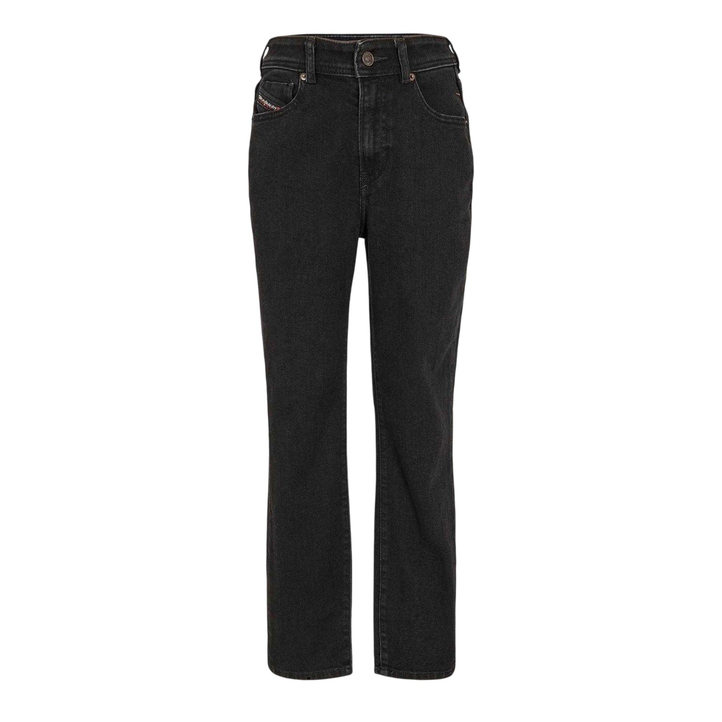 Black-Grey-Denim - Front - Diesel Womens-Ladies 5 Pockets Straight Leg Jeans