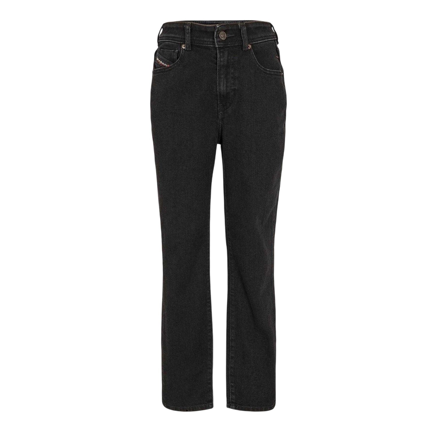 Black-Grey-Denim - Front - Diesel Womens-Ladies 5 Pockets Straight Leg Jeans