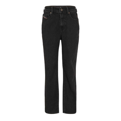Black-Grey-Denim - Front - Diesel Womens-Ladies 5 Pockets Straight Leg Jeans