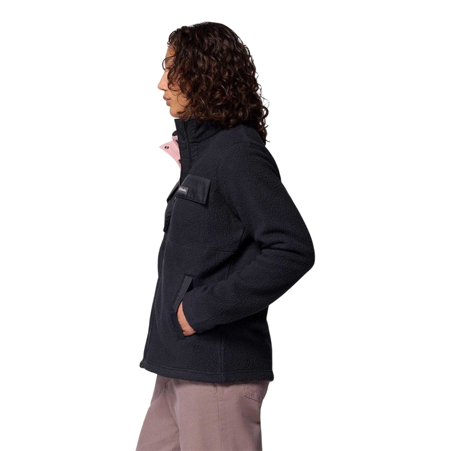Black - Side - Columbia Womens-Ladies Juniper High Collar Fleece Jacket