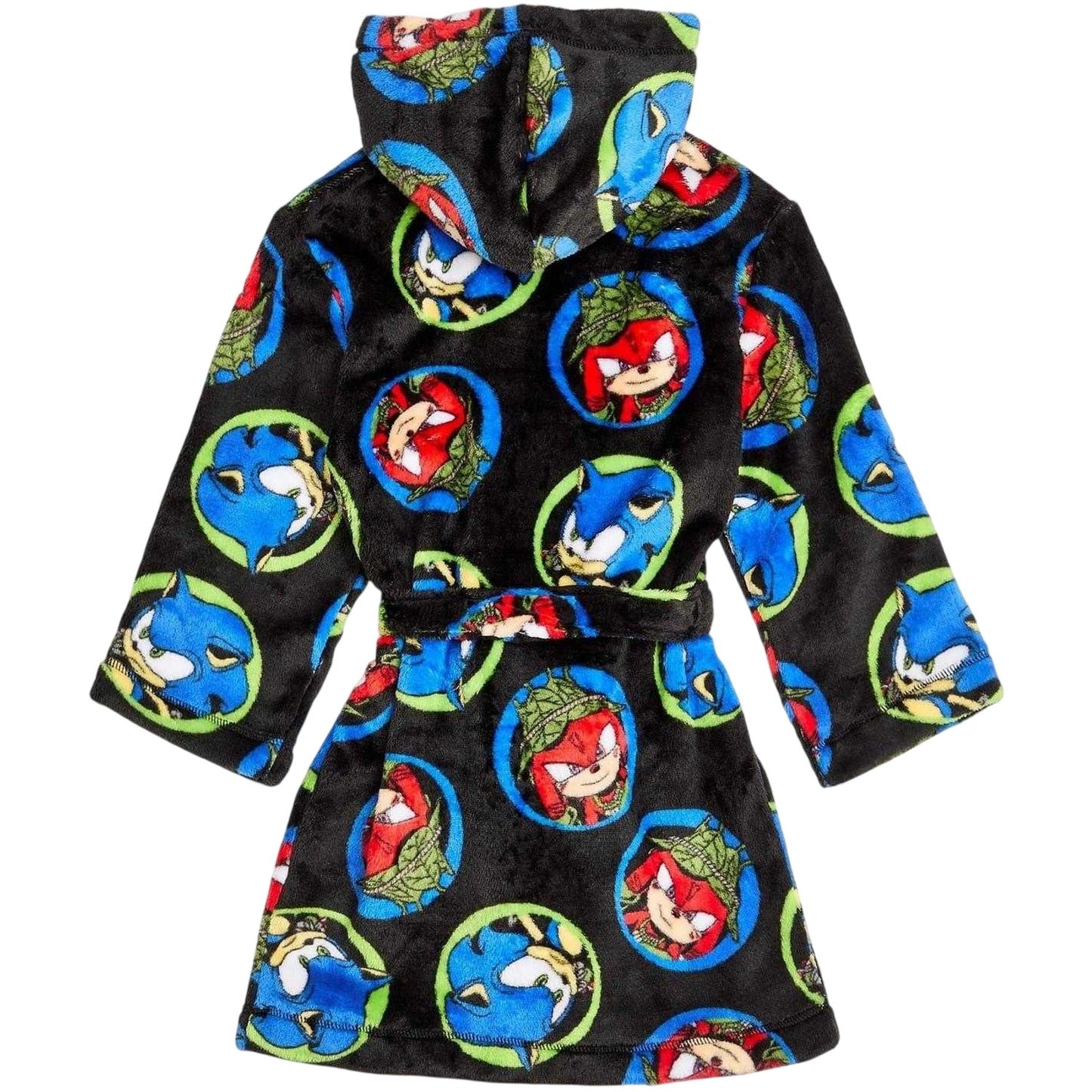 Black - Back - Sonic The Hedgehog Childrens-Kids Knuckles Fleece Robe