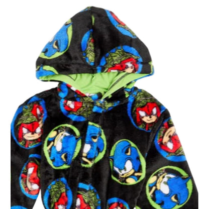 Black - Lifestyle - Sonic The Hedgehog Childrens-Kids Knuckles Fleece Robe