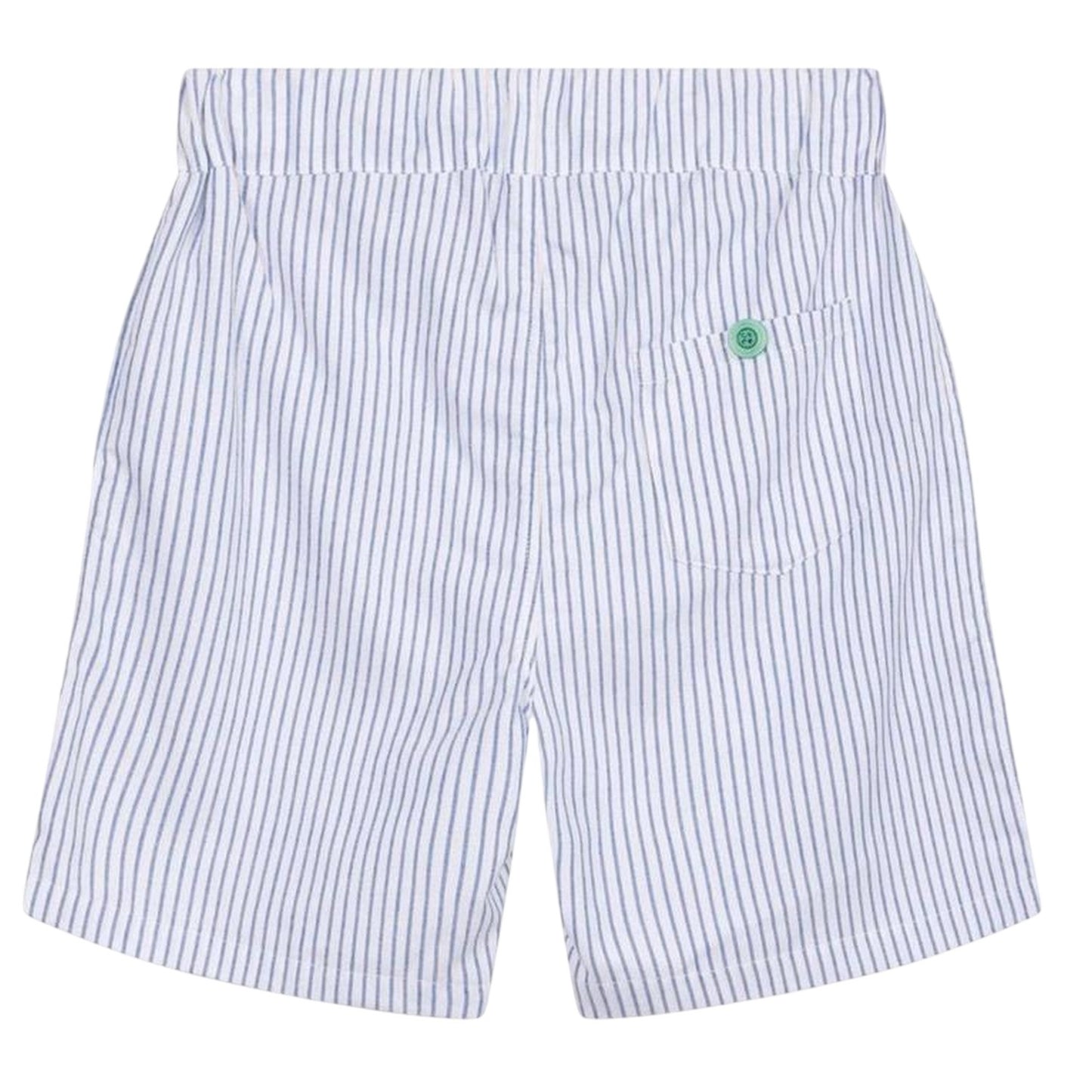 Seal Grey - Back - Loungers Unisex Adult Organic Cotton Striped Lounge Shorts