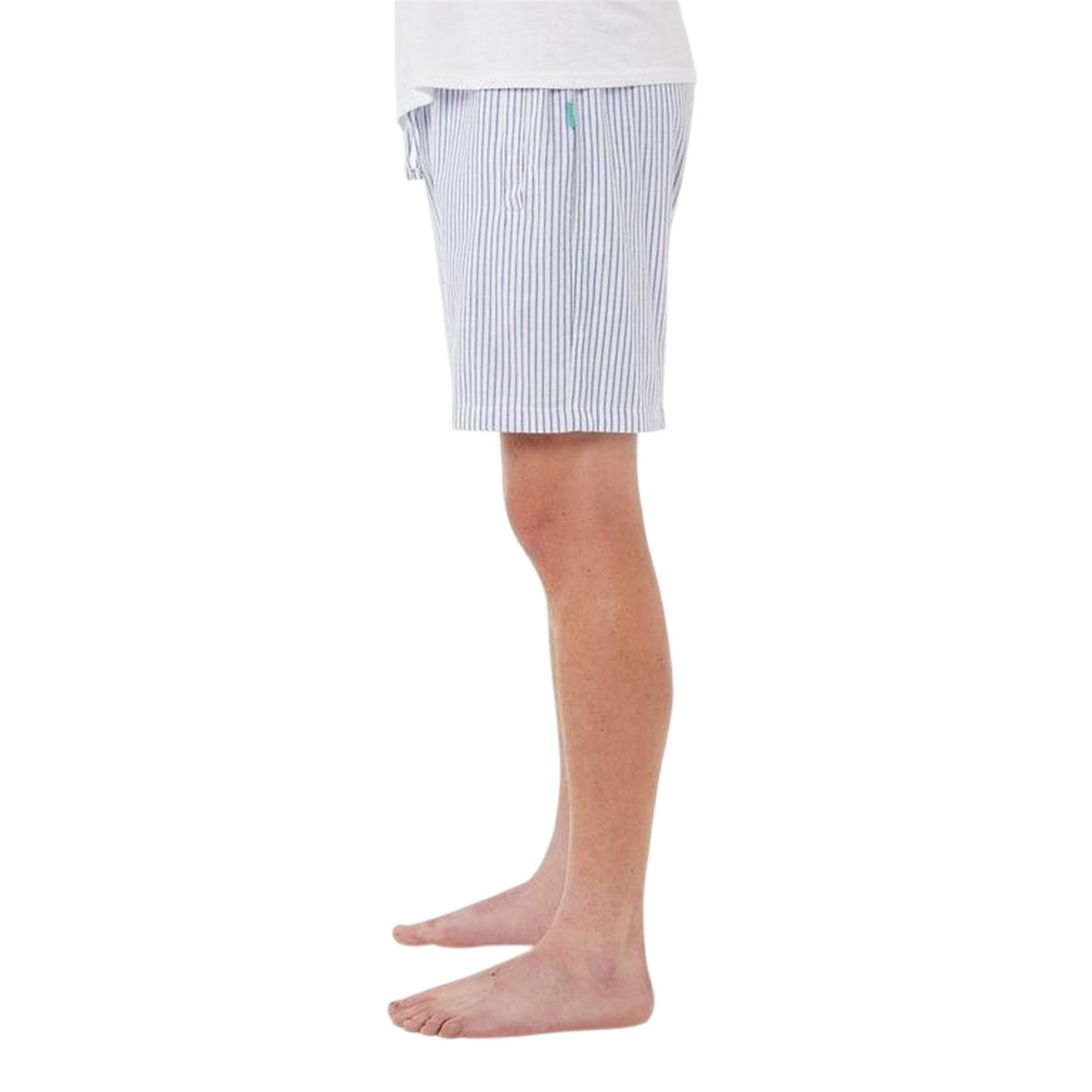 Seal Grey - Lifestyle - Loungers Unisex Adult Organic Cotton Striped Lounge Shorts