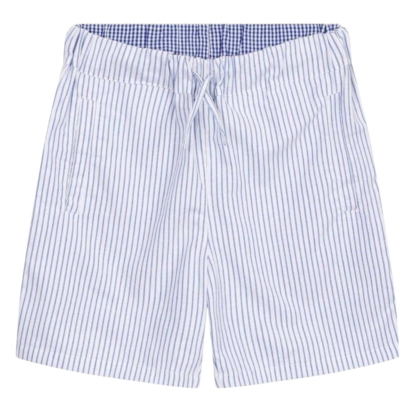 Seal Grey - Front - Loungers Unisex Adult Organic Cotton Striped Lounge Shorts