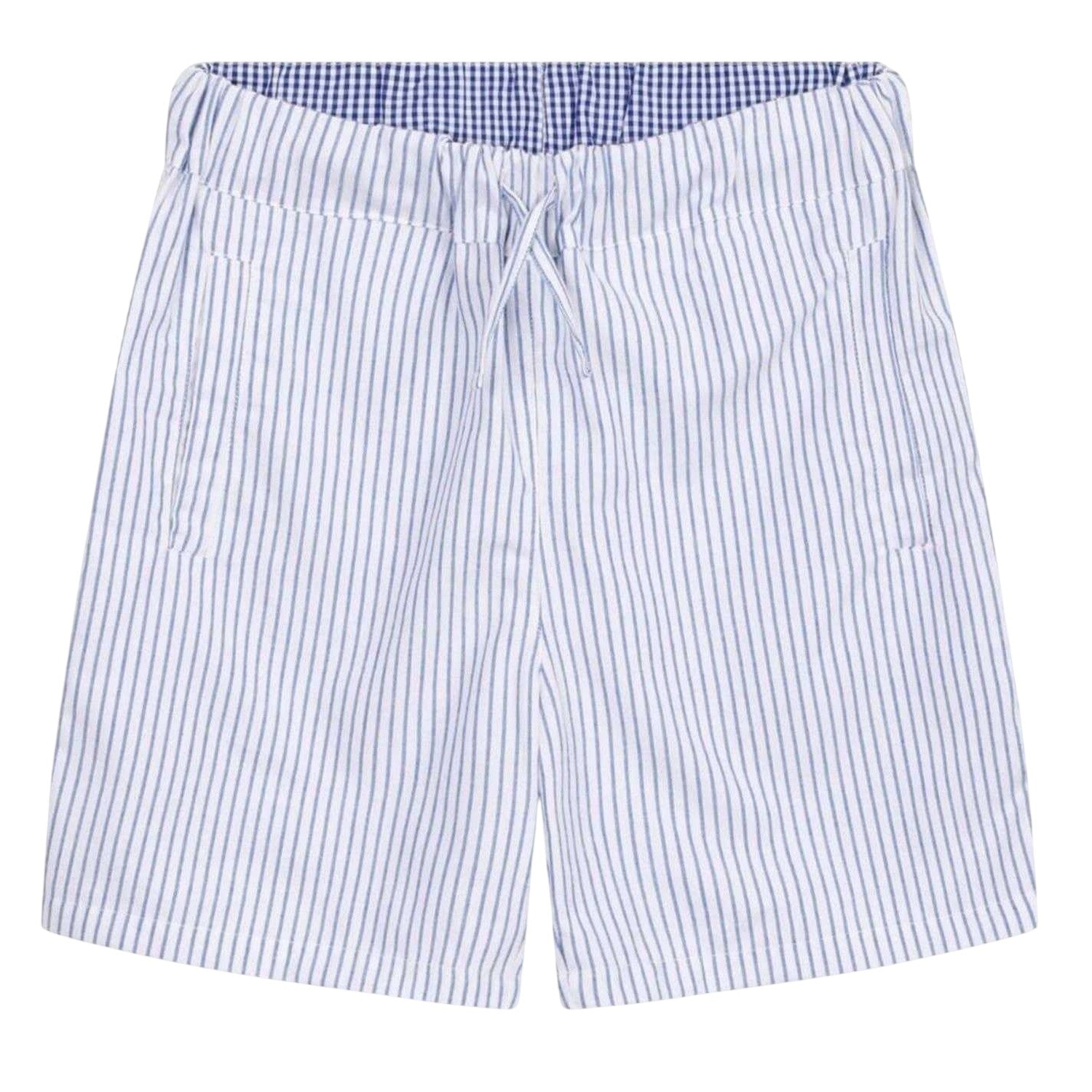 Seal Grey - Front - Loungers Unisex Adult Organic Cotton Striped Lounge Shorts