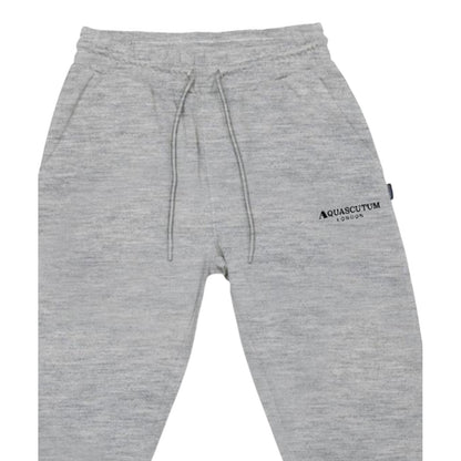 Grey - Side - Aquascutum Mens Patterned Slim Joggers