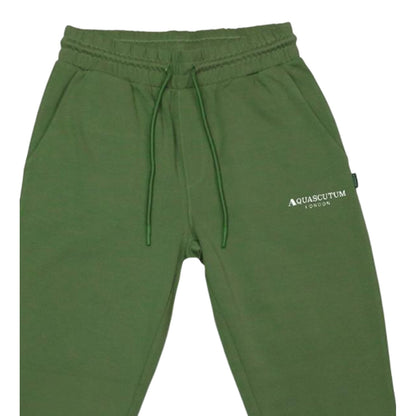 Military Green - Side - Aquascutum Mens Patterned Slim Joggers