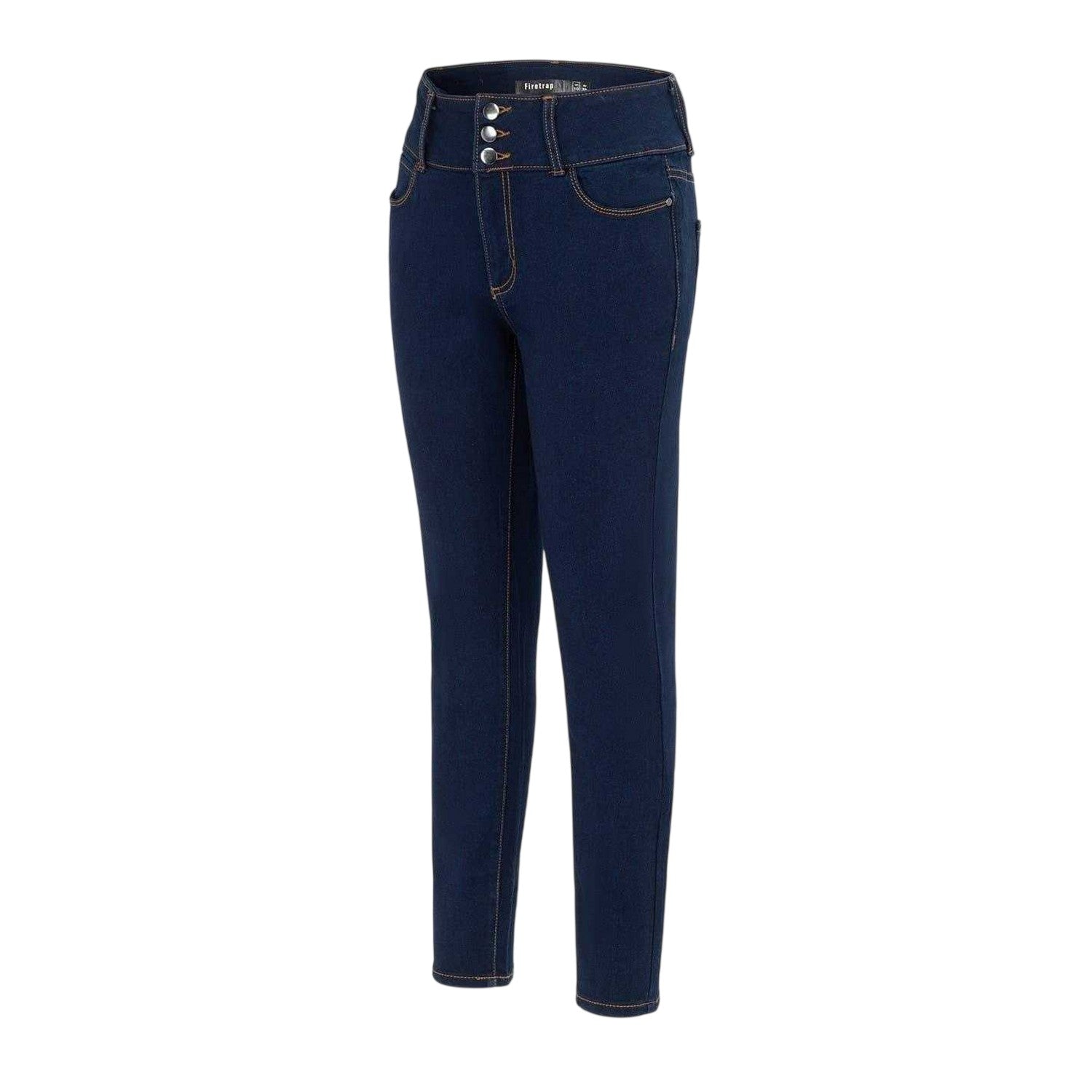 Navy - Side - Firetrap Womens-Ladies Cotton Jeans