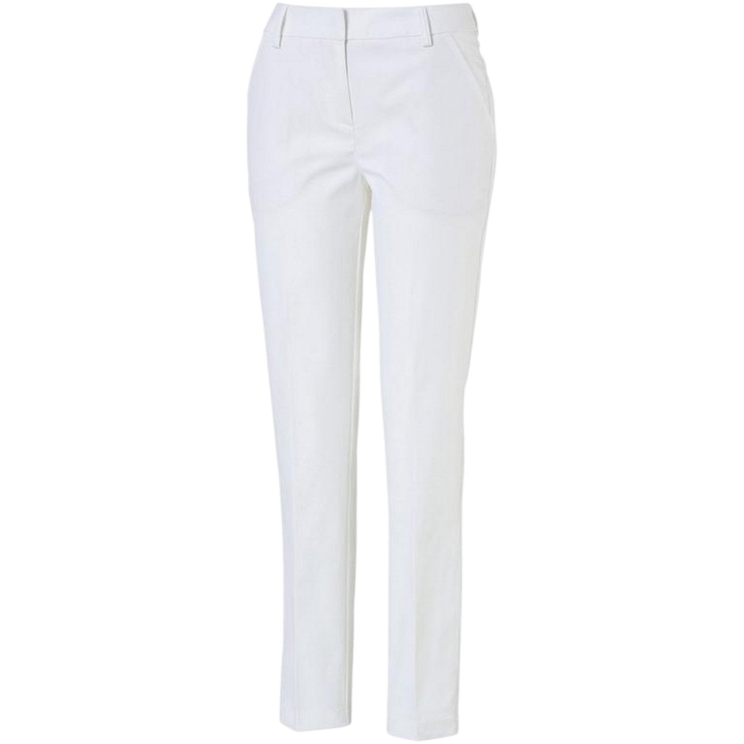 White - Front - Puma Womens-Ladies Pounce Logo Golf Trousers