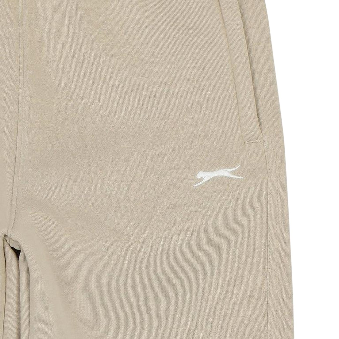 Light Beige - Side - Slazenger Childrens-Kids Fleece Plain Jogging Bottoms