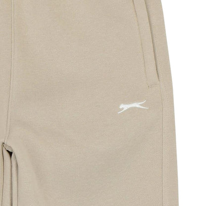 Light Beige - Side - Slazenger Childrens-Kids Fleece Plain Jogging Bottoms