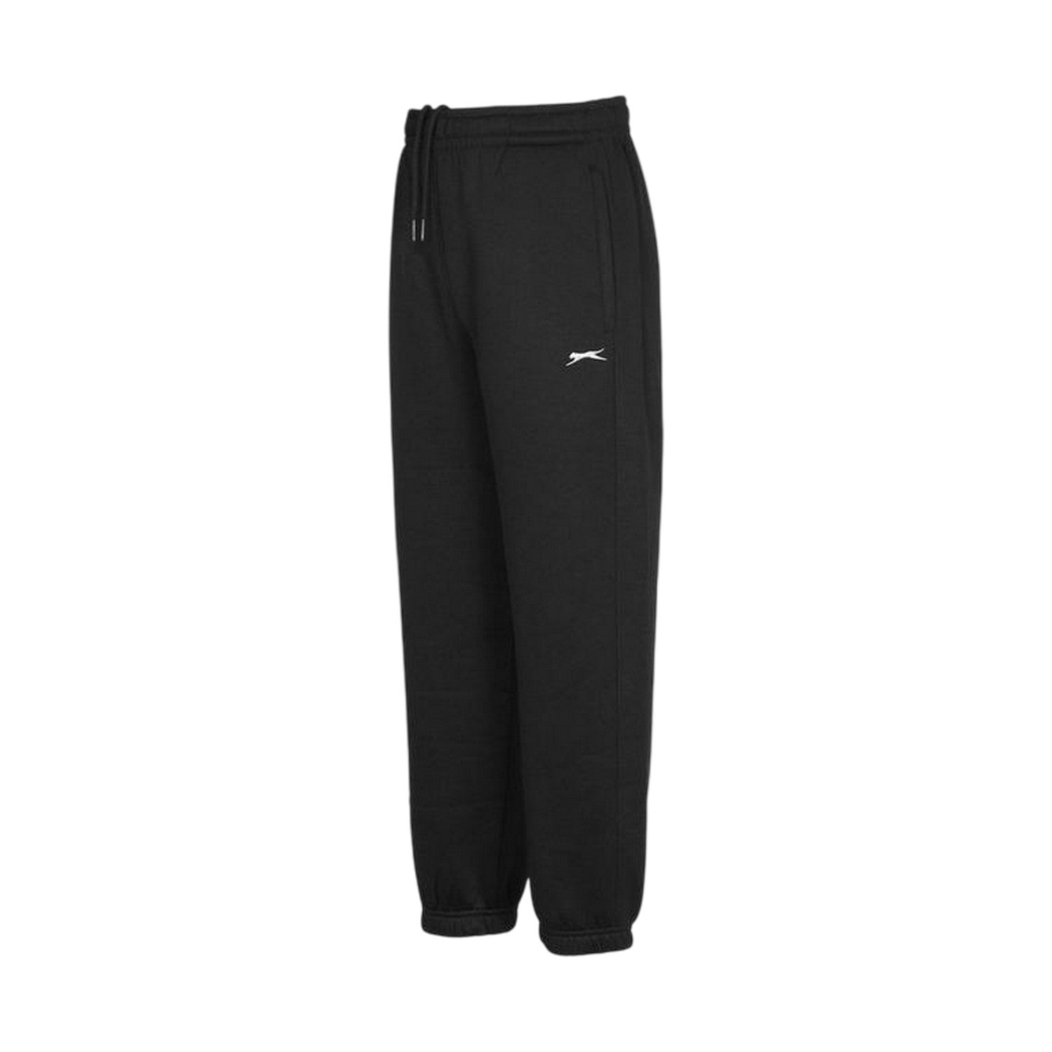 Black - Side - Slazenger Childrens-Kids Fleece Plain Jogging Bottoms