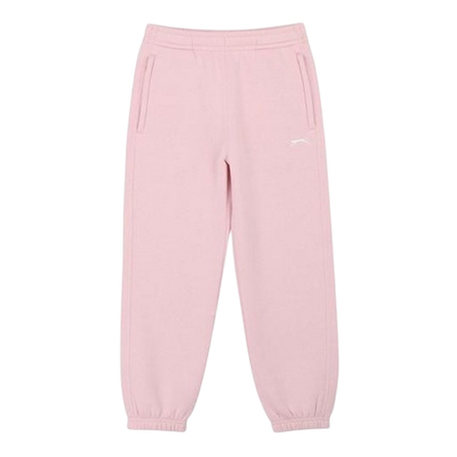 Soft Pink - Back - Slazenger Childrens-Kids Fleece Plain Jogging Bottoms