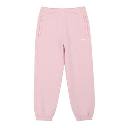 Soft Pink - Back - Slazenger Childrens-Kids Fleece Plain Jogging Bottoms