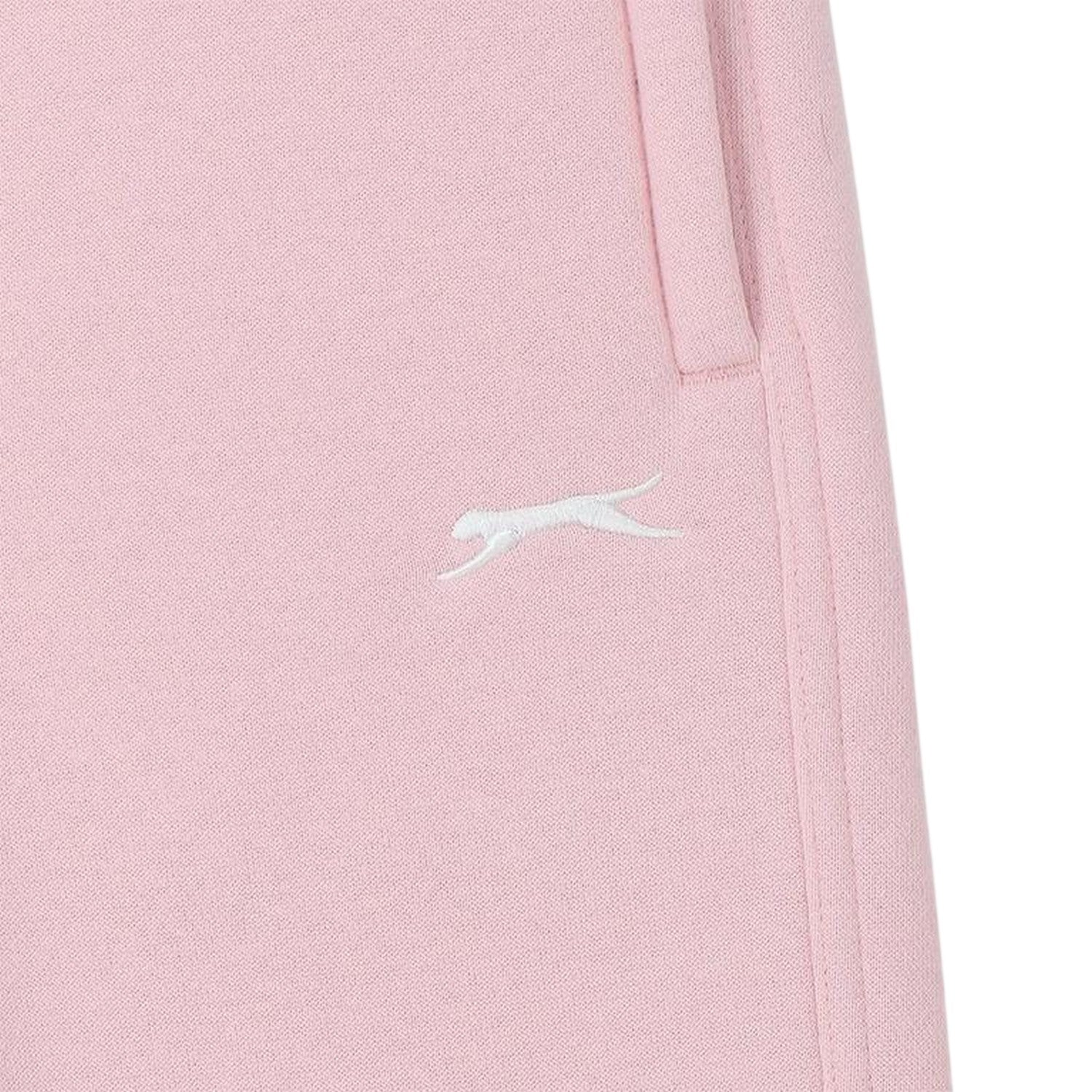 Soft Pink - Side - Slazenger Childrens-Kids Fleece Plain Jogging Bottoms